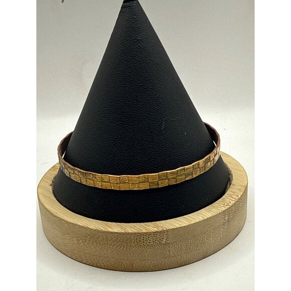 Hammered Copper Square Pattern Bracelet - Picture 3 of 5